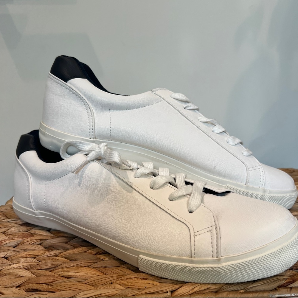 Classic White and Navy Men's Sneakers